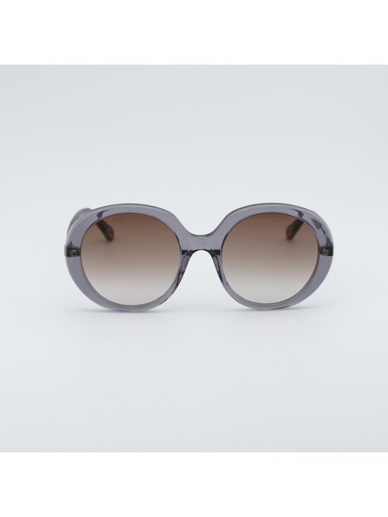 Chloe CH0007S 003 Sunglasses Grey Round Frame, Brown Lenses main image 8